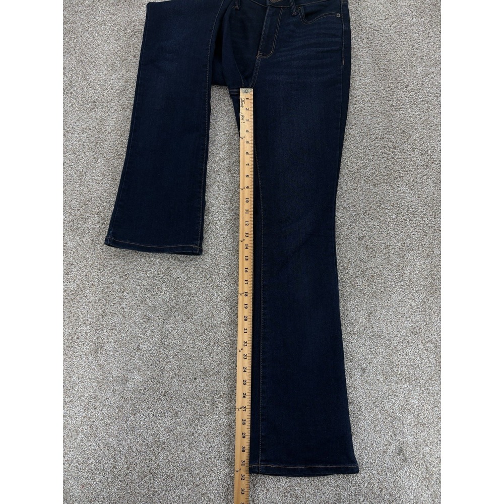 No Boundaries High Rise‎ Flare Jeans Women's 4 Blue Dark Wash Sustainable Denim - Picture 7 of 9
